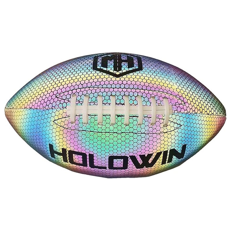 Holographic Luminous Light Up Reflective Football for Night Games & Training, Glowing in The Dark, Great American Football Toy Gifts for Boys, Kids, Men